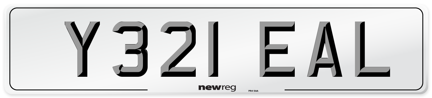 Y321 EAL Number Plate from New Reg